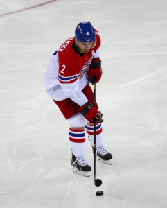 Marek Zidlicky in the 2014 Sochi Olympic Games. Marek Zidlicky in the 2014 Sochi Olympic Games.