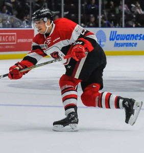 Mathieu Foget with the Ottawa 67's in 2017. Mathieu Foget with the Ottawa 67's in 2017.