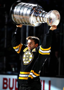 Patrice Bergeron raising the Stanley Cup in 2011. Patrice Bergeron raising the Stanley Cup in 2011.